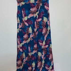 Shore Women's Multicolor Tropical Tie Elastic Waist Maxi Skirt Small NWOT